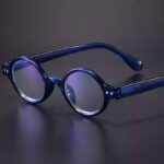 Óculos de leitura anti luz azul armação redonda vintage dioptric +0 à +3 (6)