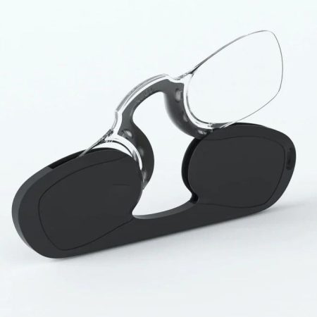 Óculos de leitura sem braços para homens, portátil Silicone Nose Clip, leitores de bolso, óculos Mini Keychain, lupa