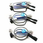 Dobrável armação de metal redonda anti-azul luz óculos de leitura com estojo para unissex urltra-luz óculos de proteção para os olhos + 100 ~ + 400