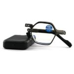 Dobrável armação de metal redonda anti-azul luz óculos de leitura com estojo para unissex urltra-luz óculos de proteção para os olhos + 100 ~ + 400